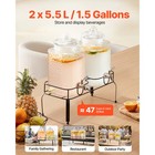 Uimoso 1 5 Gal Glass Beverage Dispenser With Stand  Set Of 2 For Parties