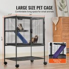 34  Metal Small Animal Cage 2-tier Rolling Ferret Cage With Tray A Ramp