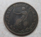 1813 Field Marshall Wellington Canada Half Penny Token 
