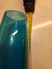 Vintage Blue Glass Vase Mcm 12 In Tall