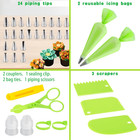 35pcs Piping Bags And Tips Set With 24 Piping Tips 2 Reusable Pastry Bags 12 Inc
