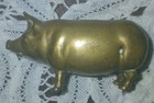 Antique Victorian Brass Pig Vesta Case Striker Pig 2 