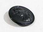 Large Antique Black Mourning Cameo Button