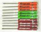  10  Ten Snap On Pocket Screwdriver Flat Tip Screwdrivers  Magnet End  Mixed New