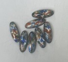 Seven 20x8x4mm Foil Fire Opal Cabochons Czechoslovkia 10 6grams Nos
