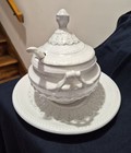 G  W  Co Italy Italian White Glazed Small Individual Tureen With Underplate 7 