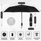 Windproof Travel Umbrella  Automatic Umbrellas For Rain - Compact Folding Umb   
