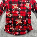 No Boundaries Kids Red Buffalo Plaid Reindeer Fleece Hoodie Xs 1 Holiday Top