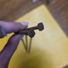 Vintage Steel iron Cut Nails Lot Of 5 2 5  Flat Head Square Shank Rustic Brown
