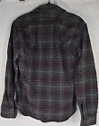 Grayers Men s Gray Red Heavy Flannel Button Up Shirt 100  Cotton Size Large