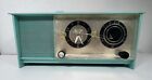 Vintage Mcm Sears Silvertone Turquoise Vacuum Tube Am Clock Radio C 1950s  5034