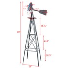8ft Metal Windmill Garden Ornamental Windmill Weather Resistant Outdoor Decor Us