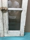Antique Vtg Pair 3 Lite Glass Shabby Cabinet Window Doors 11x40 Old 1336-26b
