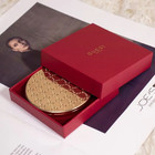 Gucci Cosmetic Beauty Makeup Compact Mirror In Gold Pattern With New Box