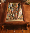 Vintage Solid Oak Framed Mirror With Coat Hooks Entryway Farmhouse 25x15  Wooden