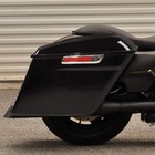 Vivid Black 5  Stretched Hard Saddlebags W chrome Latches Touring 14-24