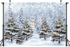 Winter Forest Photography Backdrop 7x5ft Christmas Tree Snowy Snowflake Wonde   