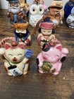Japanese Clay Bell Ceramic Dorei Maneki-neko  Ainu Etc  14set Local Souvenirs