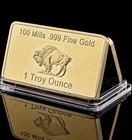  6  1 Oz - Gold Buffalo Bullion Bar  999 Fine 24k Gold Bars