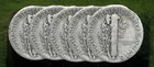 Lot Of 5 Silver Mercury Dimes  5 Pc  Lot  Circulated Fast Free Shipping