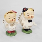 Napco Salt Pepper Shakers Anthropomorphic Valentine Boy Girl Love Birds 2647 Vtg