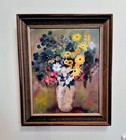  Vintage Original Large Floral Still Life Oil Painting Signed By Artist 