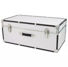 White Footlocker Trunk Storage Chest Travel Luggage College Dorm Organizer Box