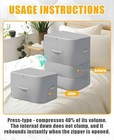 2 Pack Compression Storage Bags For Bedding  Ultra Space Saving Self Comforter 