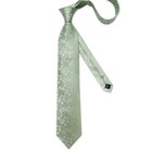  Mens Tie Set Silk Solid Paisley Necktie And Pocket Square Cufflinks Sage Green