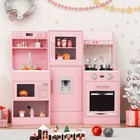 Kids Play Kitchen Set  Wooden Pretend Kitchen Playset With 6-piece Kitchenwares