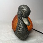Vtg  Mallard Duck Desk  Night Light Amber Glass   Brass Works