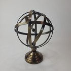 Vtg Brass Bronze Armillary Sphere Arrow Nautical Mariment Gilt Metal Globe Decor