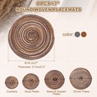 8 Pcs Round Woven Placemats  7  Braided Placemat  Gradient Coffee gradient Gray