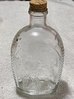 Vintage Log Cabin Statue Of Liberty Embossed Clear Glass Syrup Bottle 1976 70s