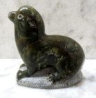 Vintage Inuit Eskimo Art Hand Carved Soapstone Seal  Signed   Numbered