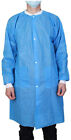 Case Of 50 Medical Disposable Sms Lab Coat Gown Blue  35gsm  With Pockets 