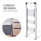 Aluminium 3 Step Ladder Lightweight Step Stool With Nonslip Pedals Handrail 330 