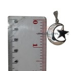 Small Casted Crescent Moon Star Sterling Silver Islamic Muslim Pendant Jewelry