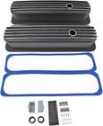 Tall Finned Black Center Bolt Valve Covers For Chevy Vortec 5 0 5 7l 305 350 Sbc