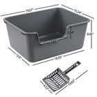 Idotry 4-packs Anti-splashing Cat Litter Box W  Scoop Open Top Kitty Litter Pan