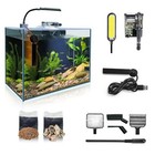 3 Gallon Betta Fish Tank Small Aquarium Starter Kit  With Heater Self Cleaning 