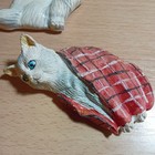 Set Of 2 Painted Cat Kitty Refrigerator Magnets Resin