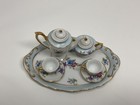 Vintage Miniature Porcelain Tea Set Made In Japan Floral Gold Trim 9pc