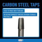 Drill America 2 -11-1 2  Npt Pipe Tap   Carbon Steel  Dwtpt Series dwtpt2inch