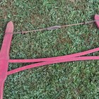 Vintage Original Two-man Crosscut Bow Saw Red Wooden Frame  Tension Rod