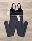 Alo Yoga Airlift Line Up Bra And Leggings Mesh Set Black And White Size Small