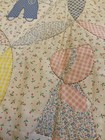 Vintage Handmade Sunbonnet Sue   Overall Sam Quilt  51 X 42  Pastel Excellent