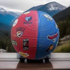 Nba Spalding Performance Red   Blue  Team Logo  7  Mini Basketball