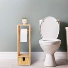 Toilet Paper Holder Wooden Roll Holder Stand Dispenser With Drawer For Bathroom