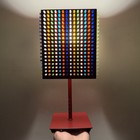 Vintage Lite Brite Pegs Desk Lamp Mid Modern Mcm Retro Red Metal Multi Color
